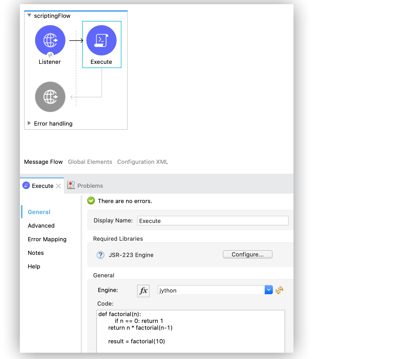 スクリプトコードによる Scripting Module の設定