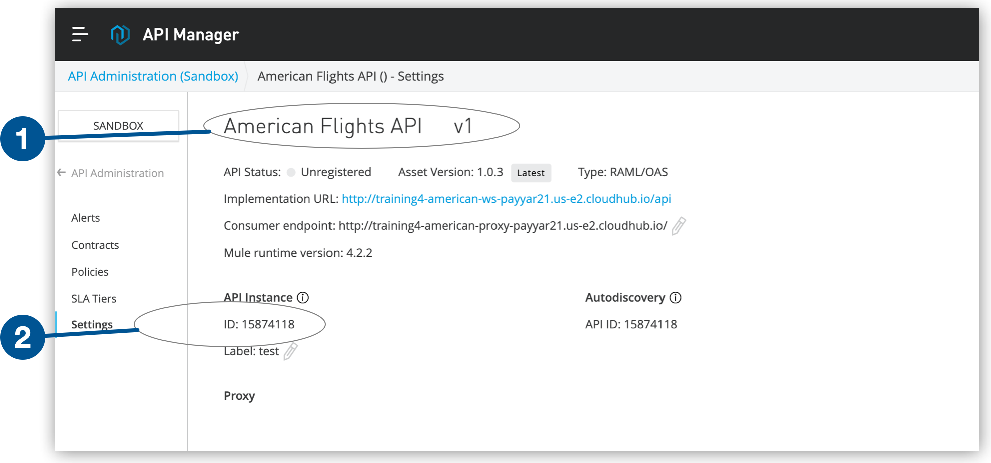 API ID の表示、75%、75%