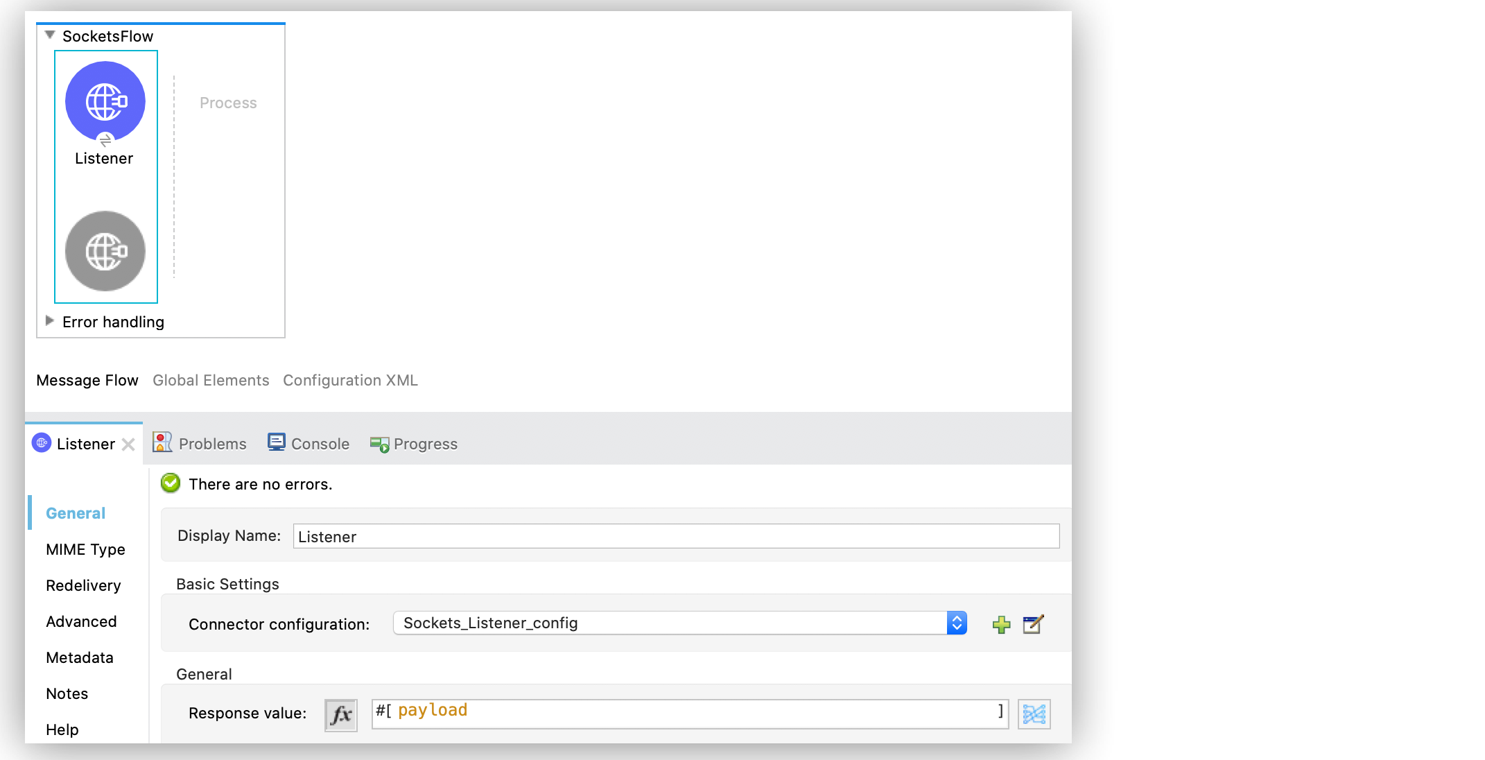 ソケットリスナーソース