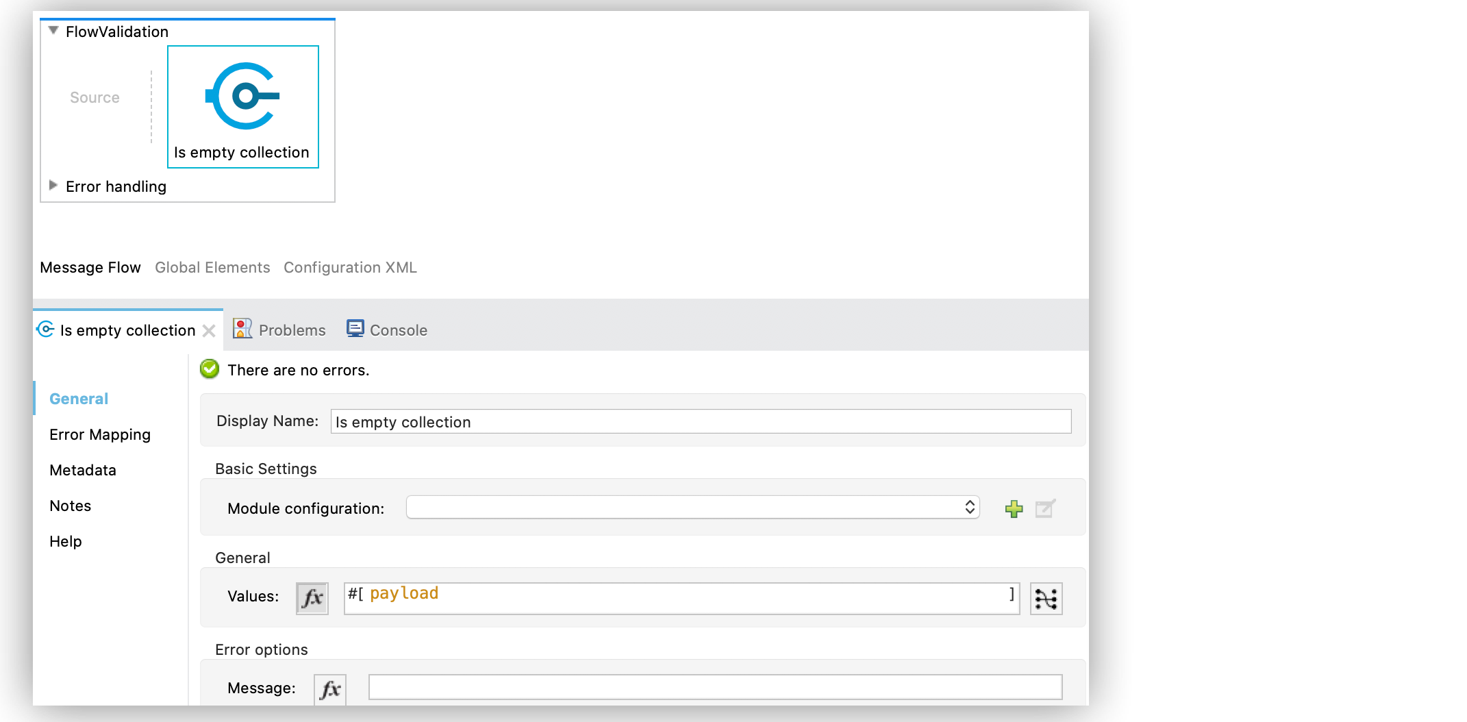 Is empty collection の設定