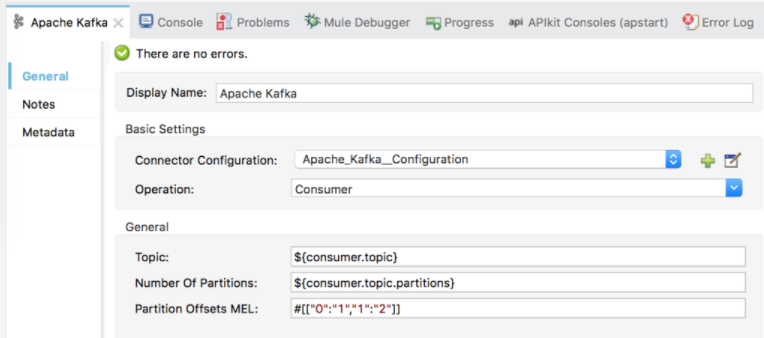 Kafka consumer configuration