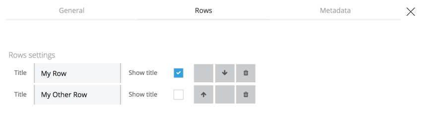 Dashboard Row Configurations