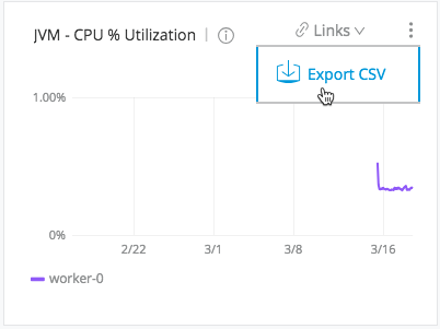 Export CSV menu option selected