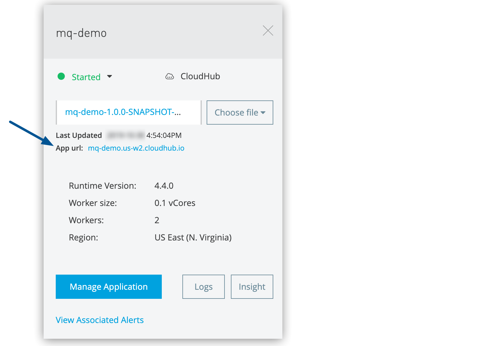 App url value in Runtime Manager