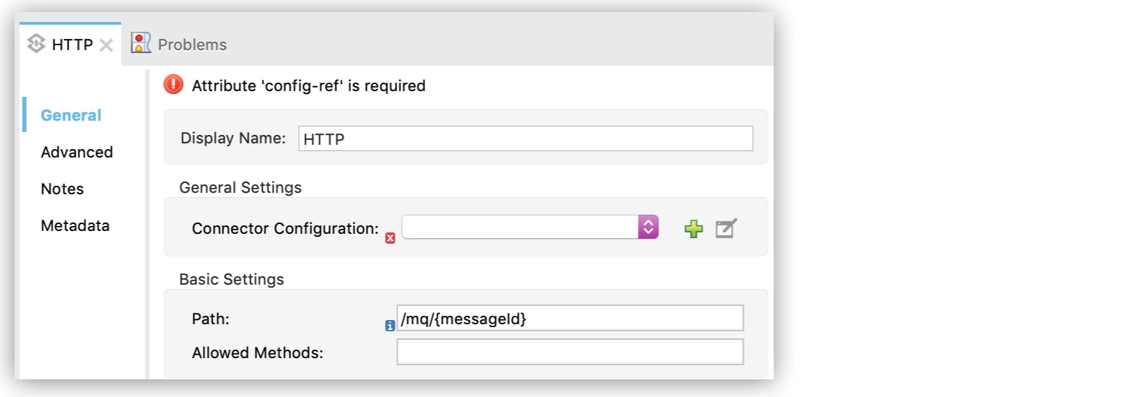 HTTP properties window