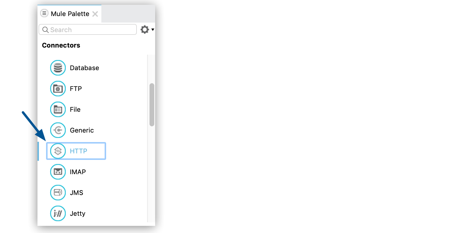 HTTP Connector in Mule Palette