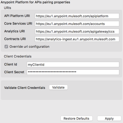 org credentials config mule3 9d90b