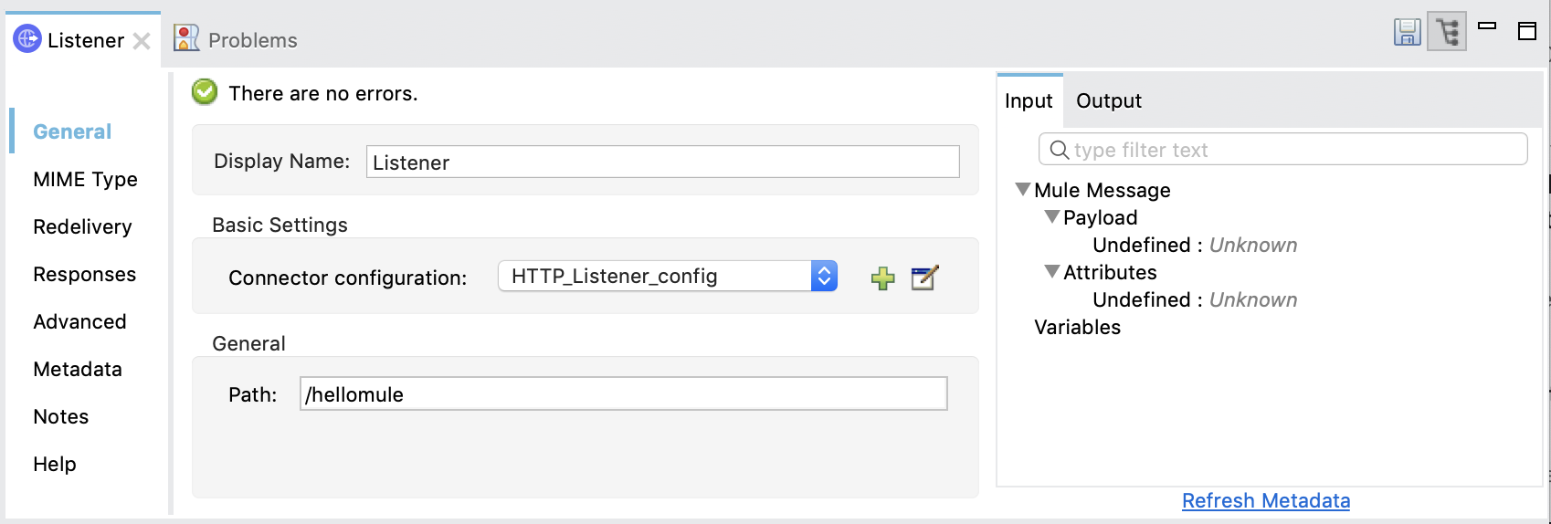 HTTP Listener Configuration