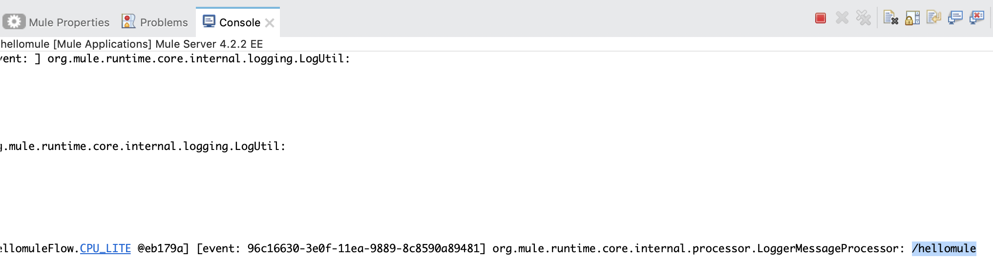 Hello Mule Console