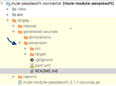 Folder structure of the extension project