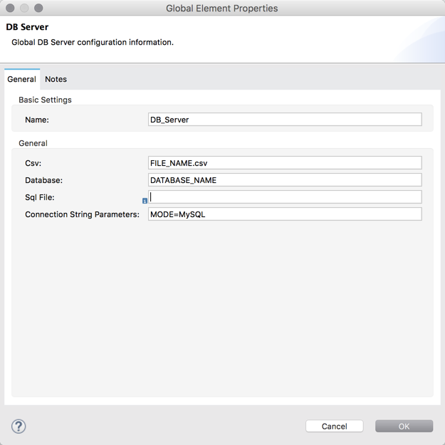 configure db using csv