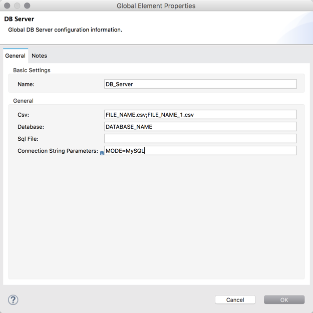 define db several csv