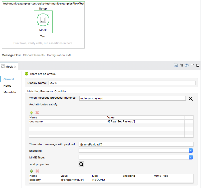 mock message property return same payload