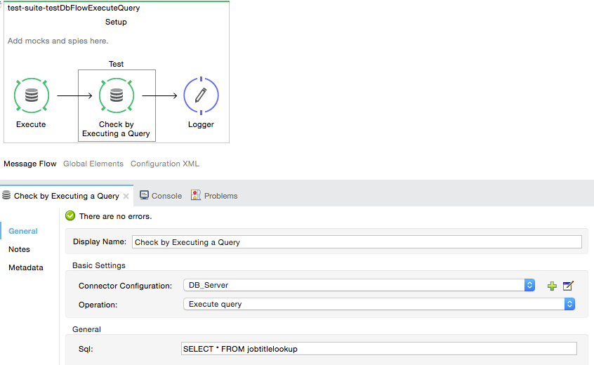 test suite execute query