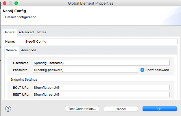 Global elements properties window