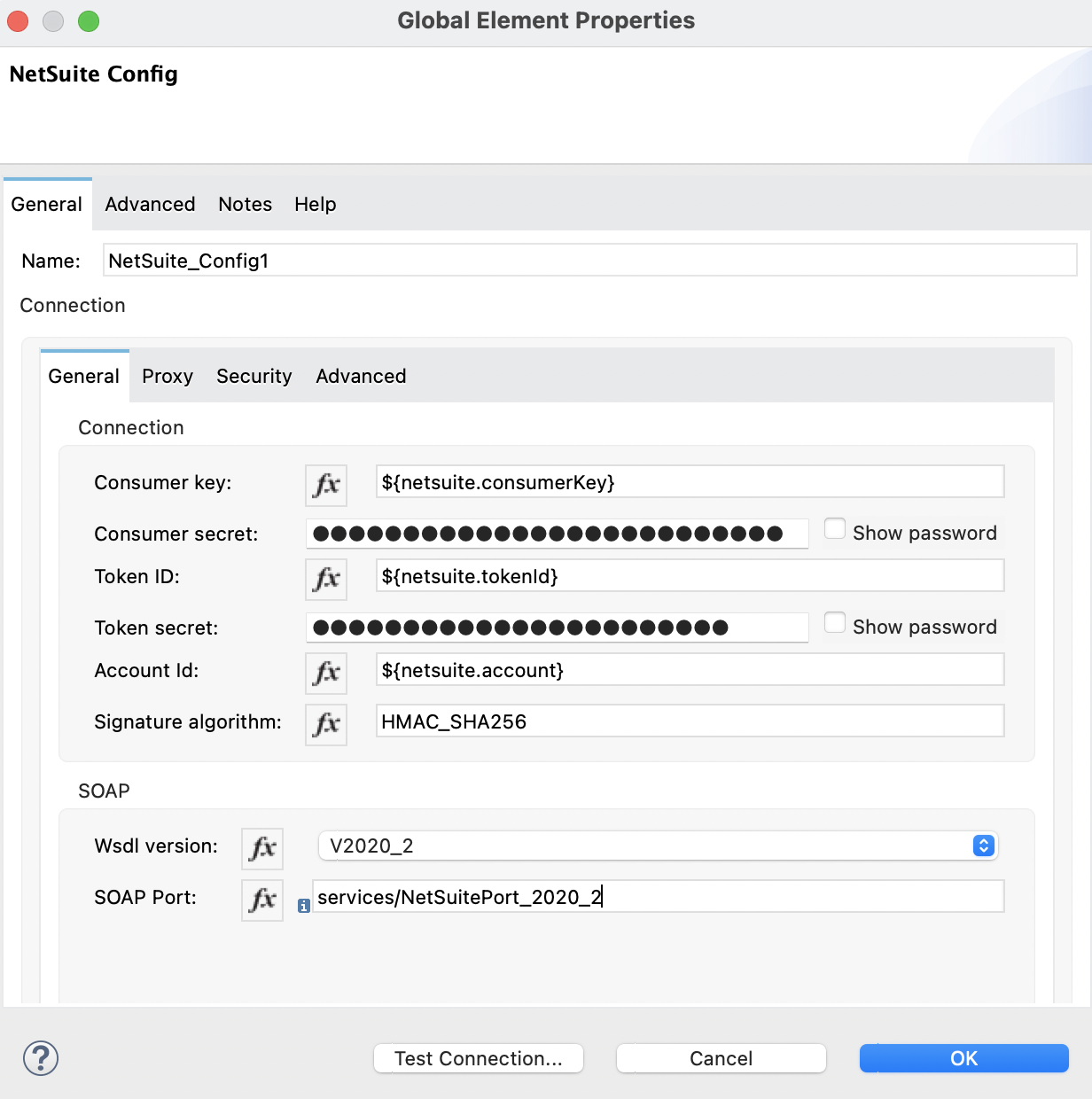 Add operation global element configuration window