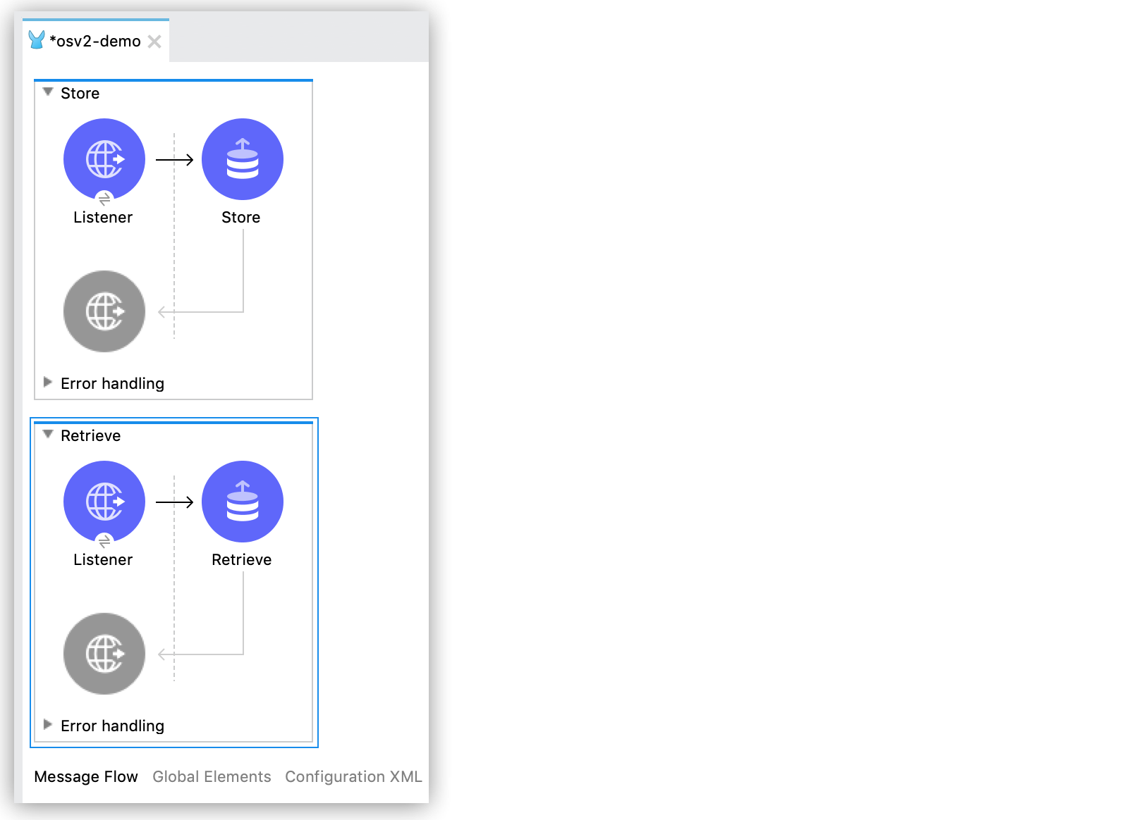 Store and Retrieve flows in Studio