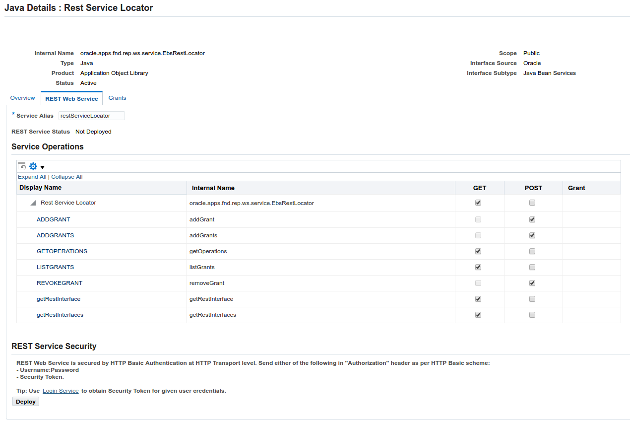 Oracle EBS 12.2 - REST Service Locator Un-deployed