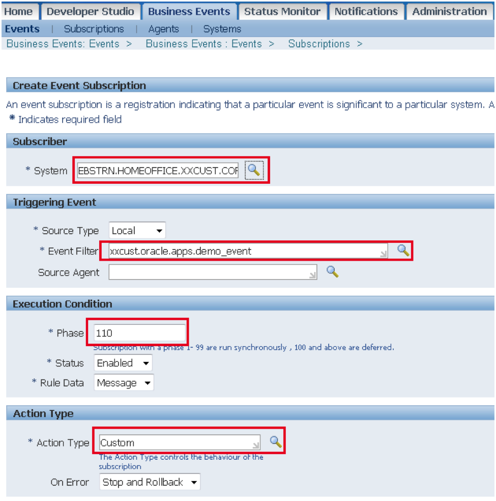 event subscription fields