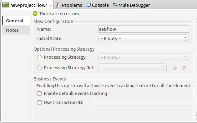 Set flow configuration