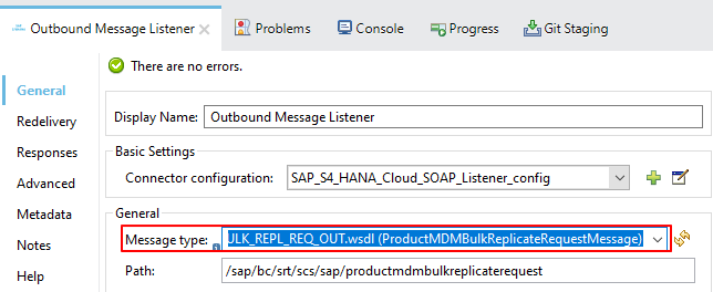 Anypoint Studio SAP S/4HANA SOAP message type selection