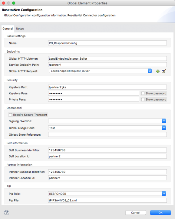 rosettanet seller config