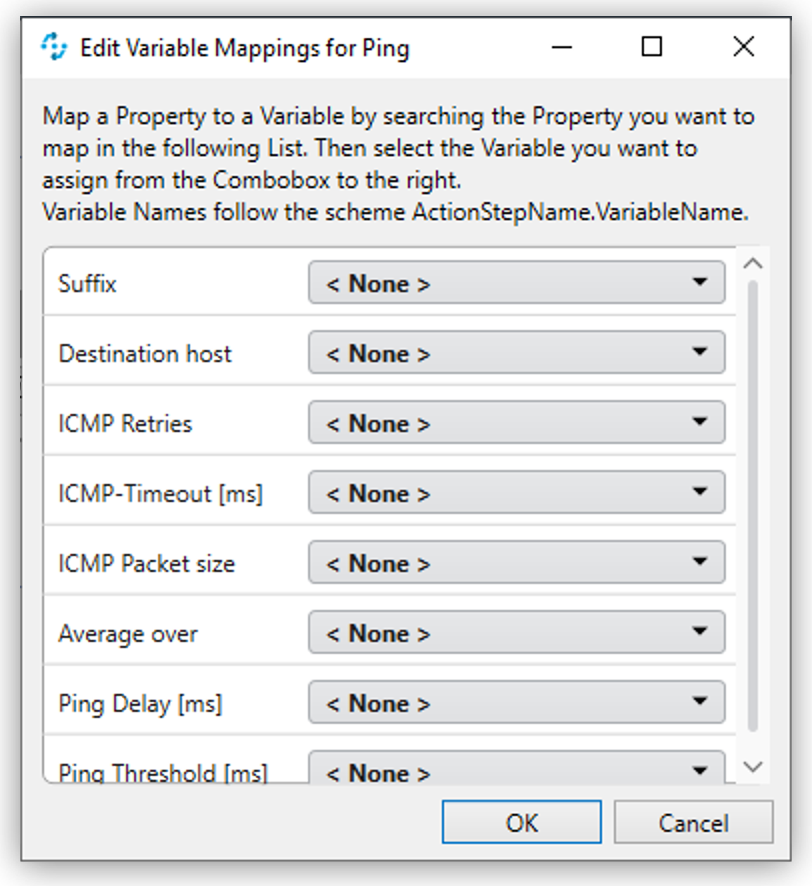 Edit Variable Mappings wizard