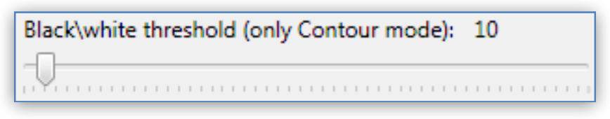 The white and black threshold slider to adjust contour detection