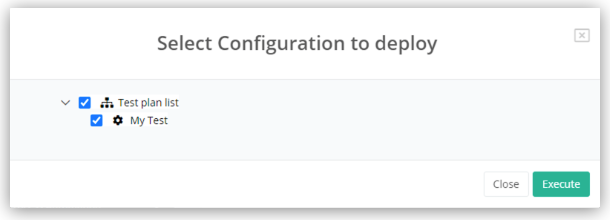 The Select Configuration to deploy window