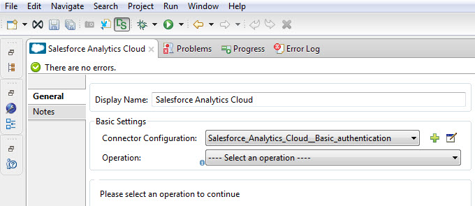 salesforce analytics operation config