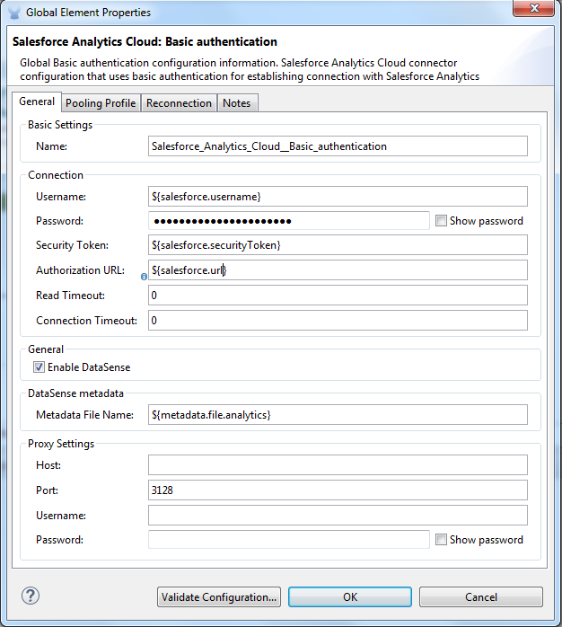 Basic authentication configuration