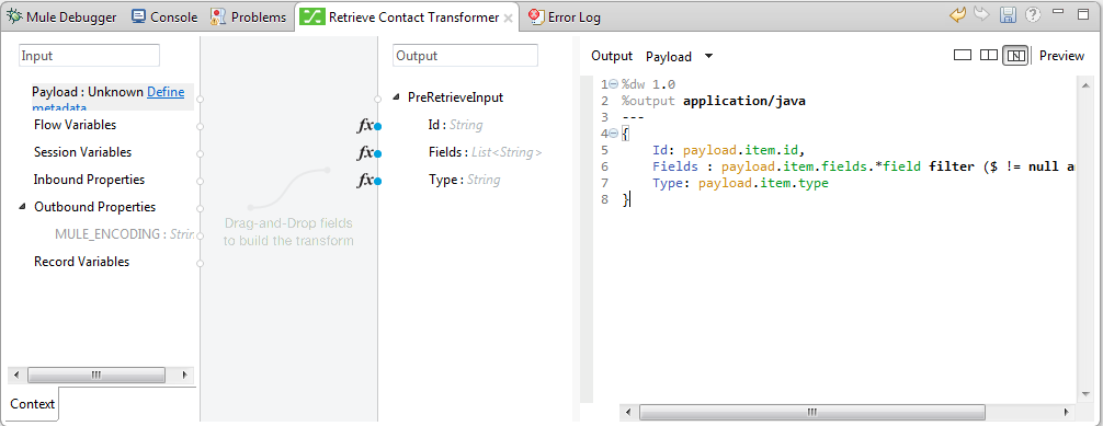 Retrieve Contact Transformer