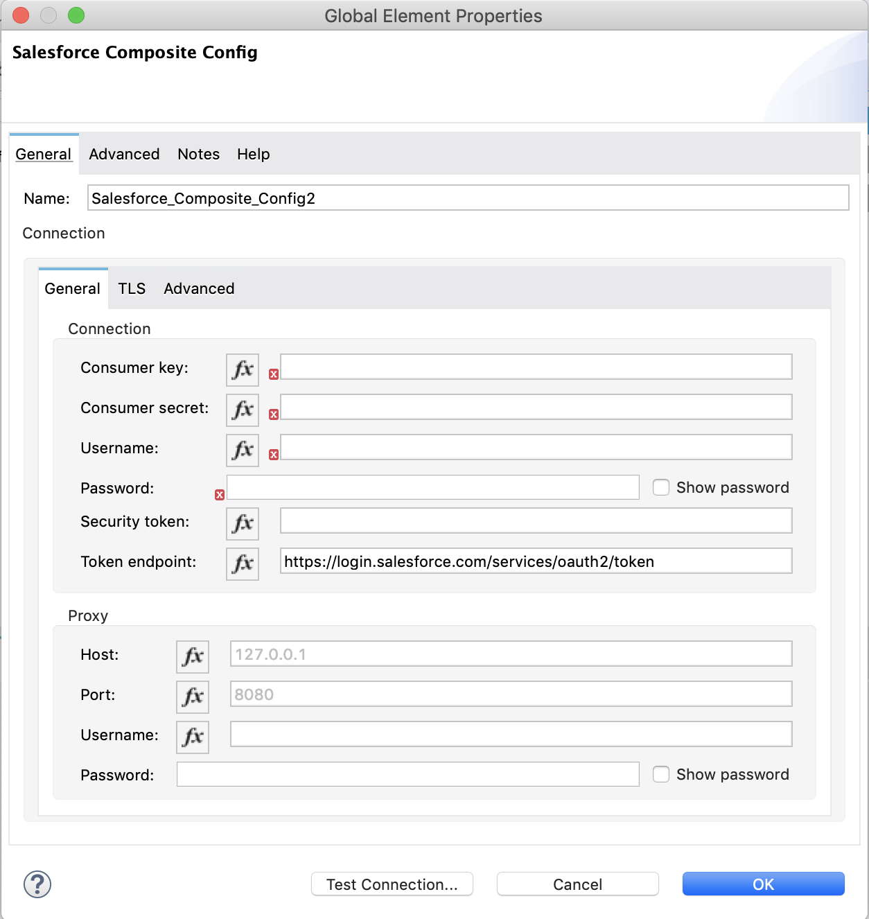 Global configuration window for Basic Authentication