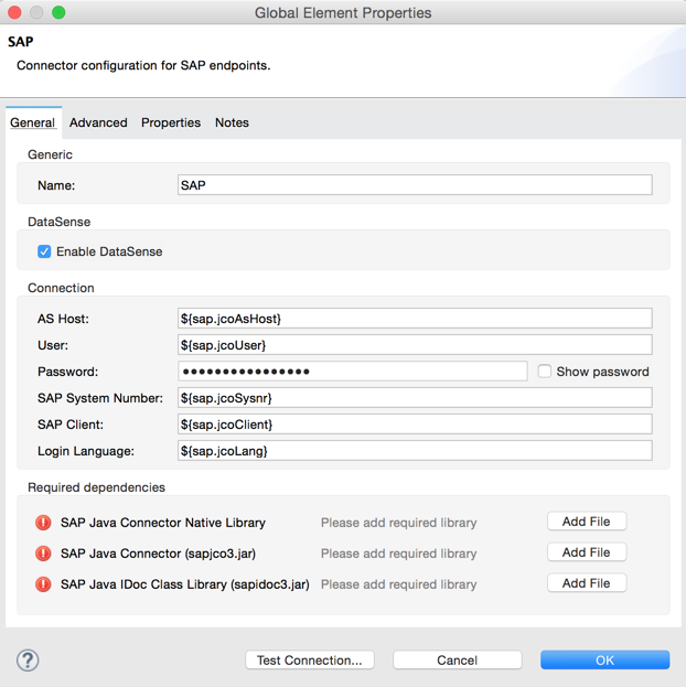 sap conn global element