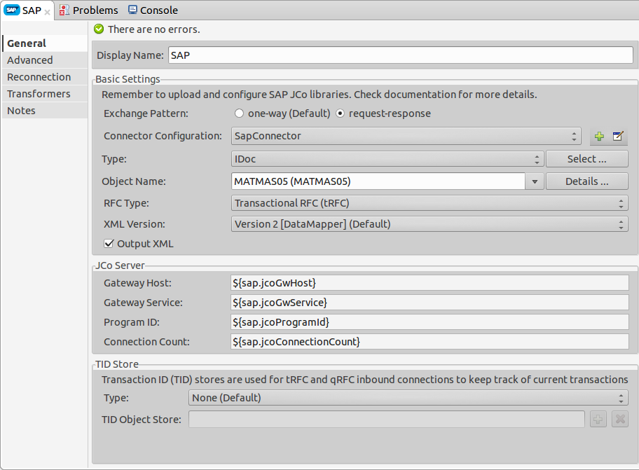 SAP Inbound IDoc Settings