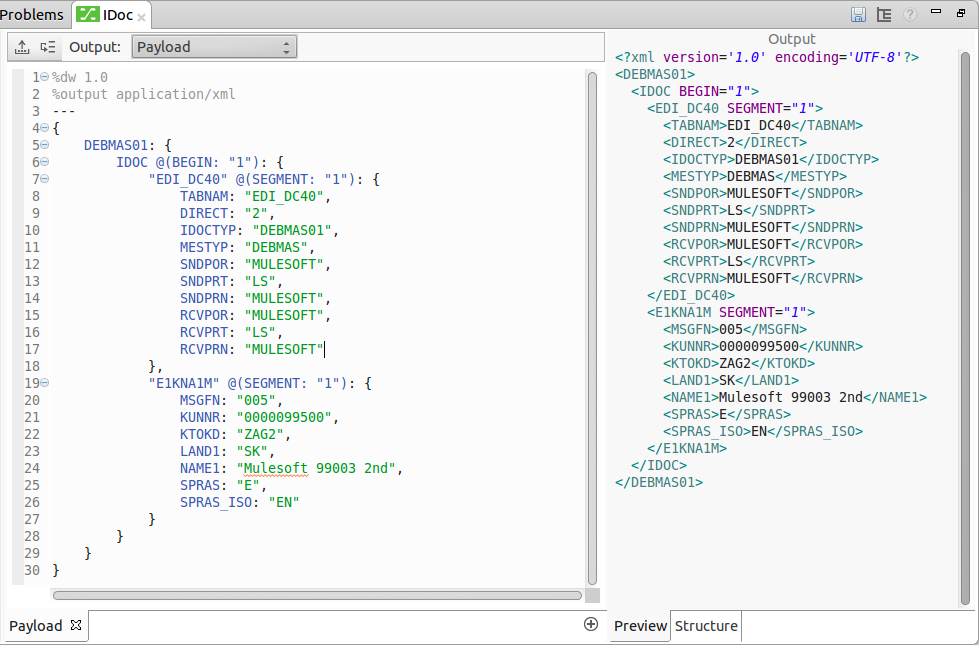 SAP Outbound IDoc DataWeave Complete