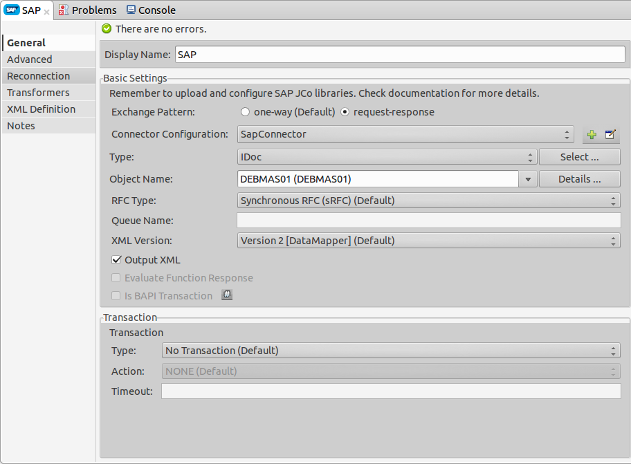 SAP Outbound IDoc Settings