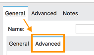 Advanced tab selected in the General tab