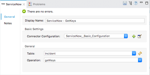 servicenow getkeys config