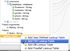 A dropdown menu that allows you to add various types of lookup tables