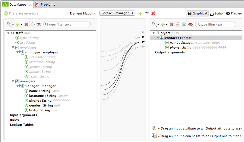 Mapping tool to visualize the relationship between XML and JSON data structures