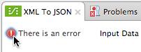 An error message that says there is an error