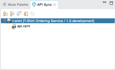 A window showing the API Sync for a T-Shirt Ordering Service