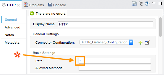 HTTP settings configuration form