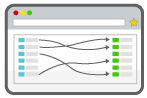 A browser window displaying a data flow diagram