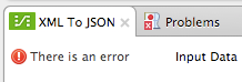 An error message stating 