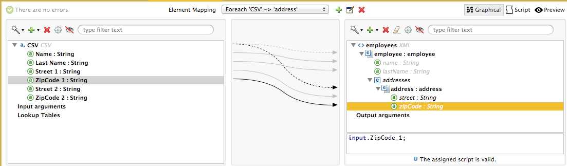 A diagram illustrating the process of field mapping between CSV and XML files