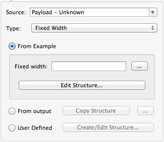 A form with options for data source, type, and structure