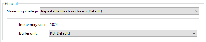 Streaming strategy configuration fields