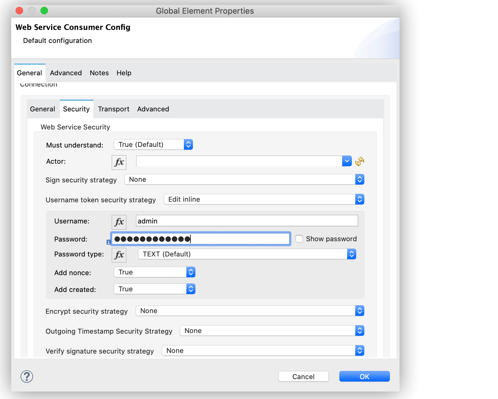 Configure Web Service Security